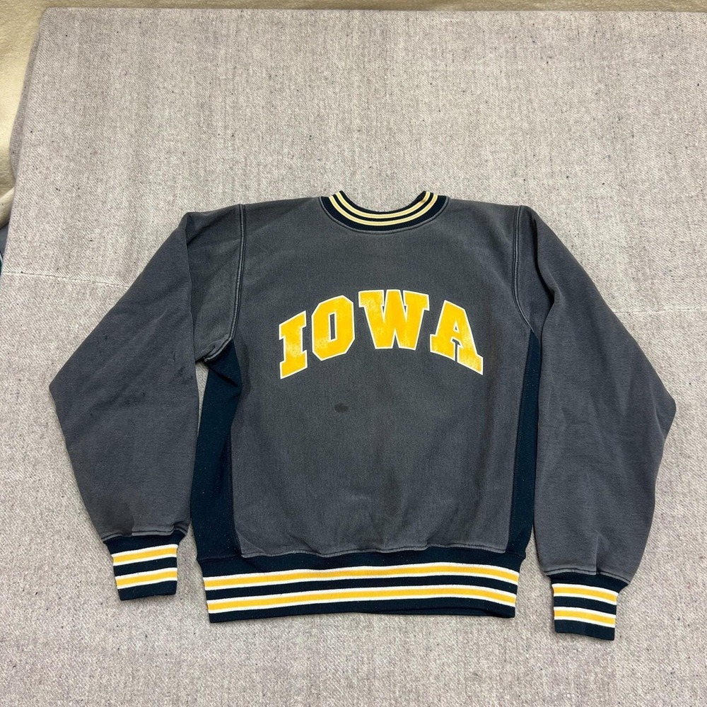 Vintage Iowa Hawkeyes Sweatshirt Mens Large Black 1990s NCAA